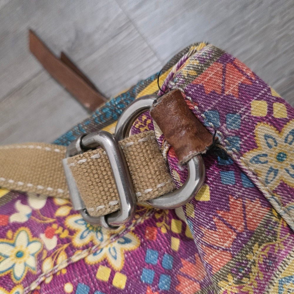 Fossil Womens Mini Backpack Small Floral Patchwork Canvas Tapestry Boho - Picture 10 of 11